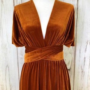 OS Copper Velvet Dress Velvet Bridesmaid Dress  Velvet Infinity Dress
